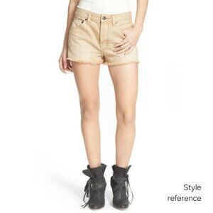 🇲🇽Sz 25 Guess 1981 Women's Frayed Edge Denim Mini Shorts Y2K - Tan